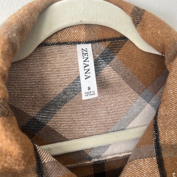 Womens Plaid Jacket, Zenana, Small, Tans & Browns - Picture 3 of 3